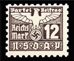 Nazi Party Dues  "NSDAP"  12 Marks